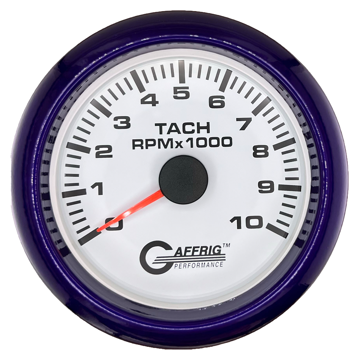 #184750 3 3/8 INCH ELECTRIC TACHOMETER 0-10000 RPM WHITE Purple / Step