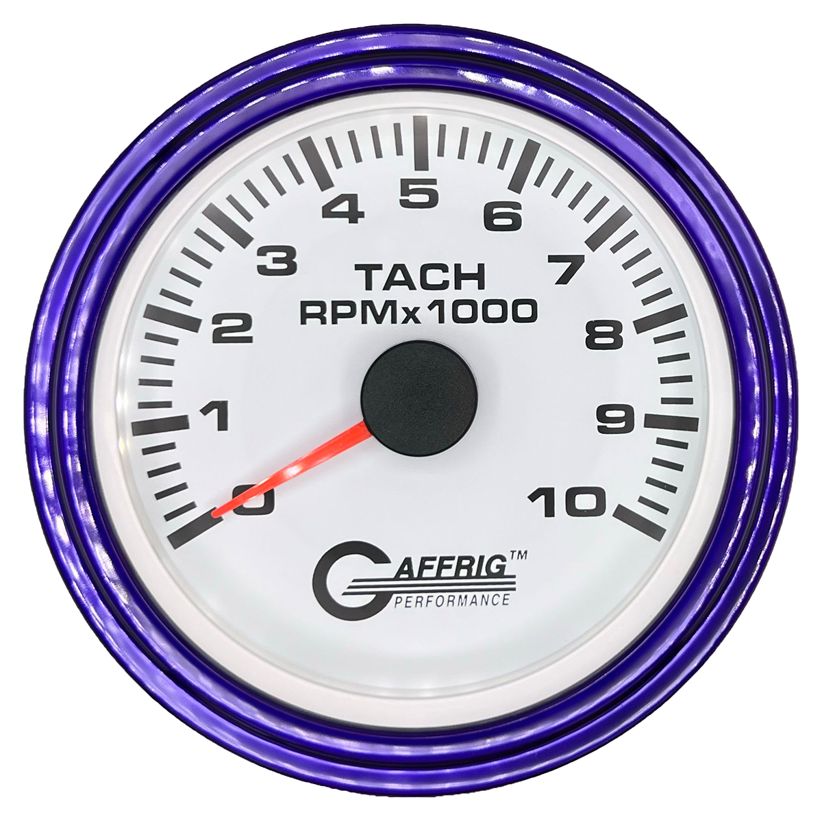 #184750 3 3/8 INCH ELECTRIC TACHOMETER 0-10000 RPM WHITE Purple / Step
