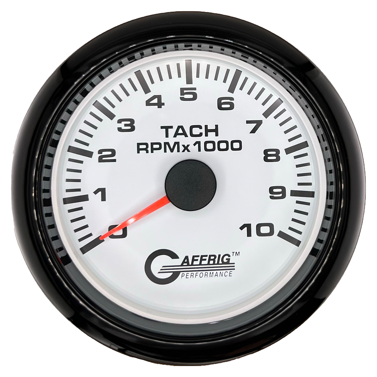 #184750 3 3/8 INCH ELECTRIC TACHOMETER 0-10000 RPM WHITE Black / Step