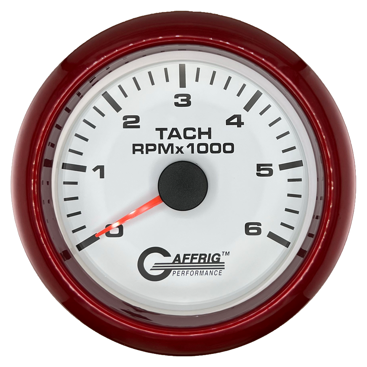 #184752 3 3/8 INCH ELECTRIC TACHOMETER 0-6000 RPM WHITE Red / Step