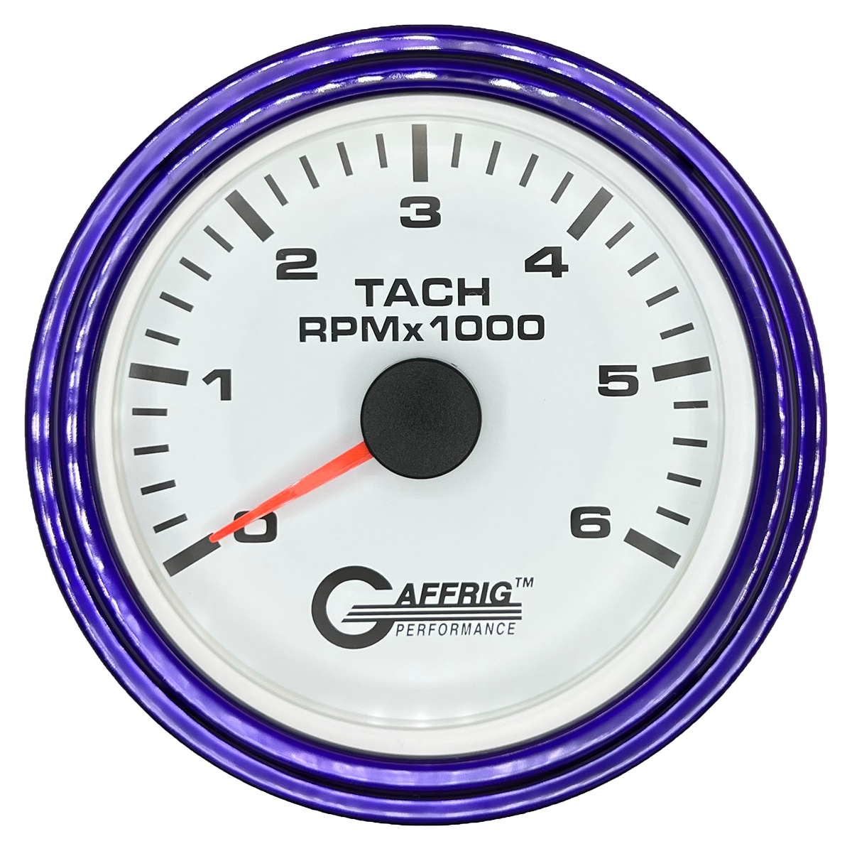 #184752 3 3/8 INCH ELECTRIC TACHOMETER 0-6000 RPM WHITE Purple / Step