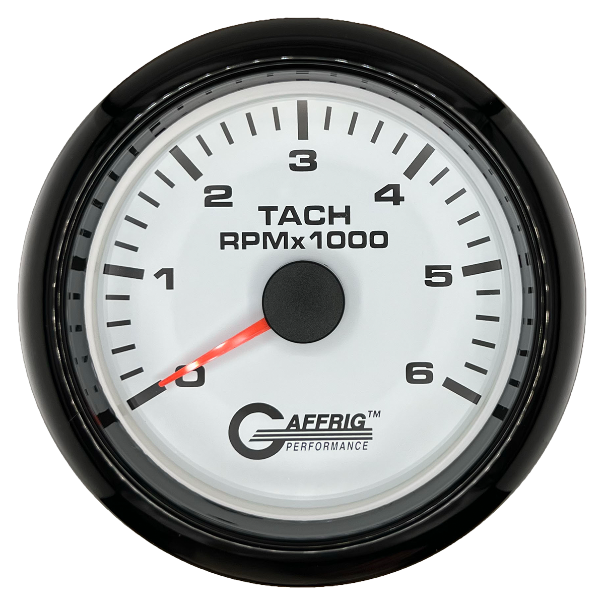 #184752 3 3/8 INCH ELECTRIC TACHOMETER 0-6000 RPM WHITE Black / Step