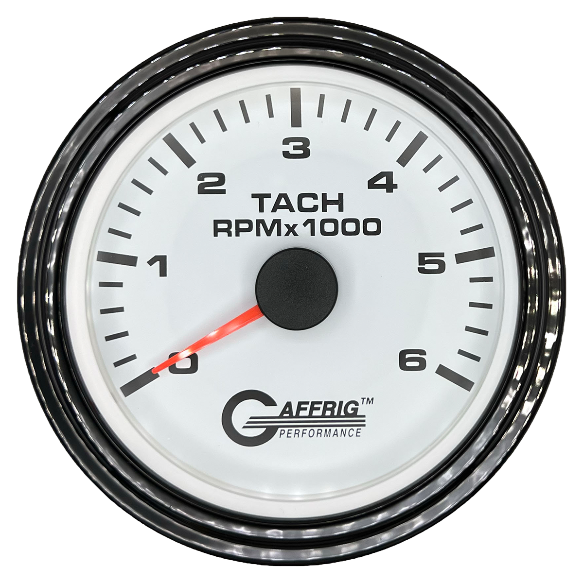 #184752 3 3/8 INCH ELECTRIC TACHOMETER 0-6000 RPM WHITE Black / Step