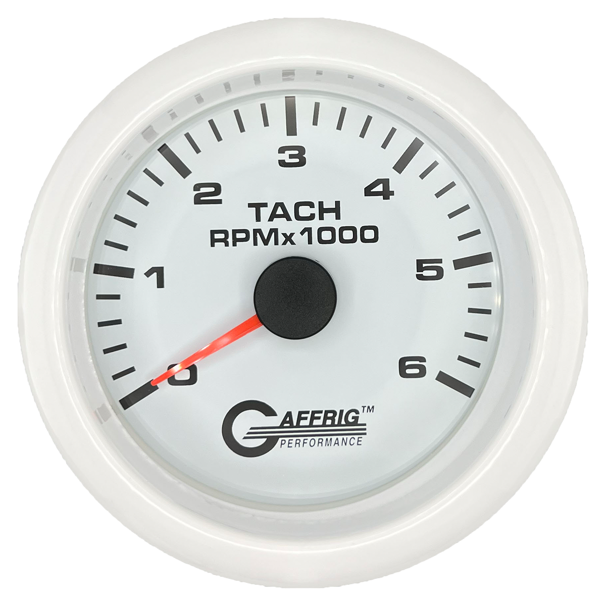 #184752 3 3/8 INCH ELECTRIC TACHOMETER 0-6000 RPM WHITE White / Fat