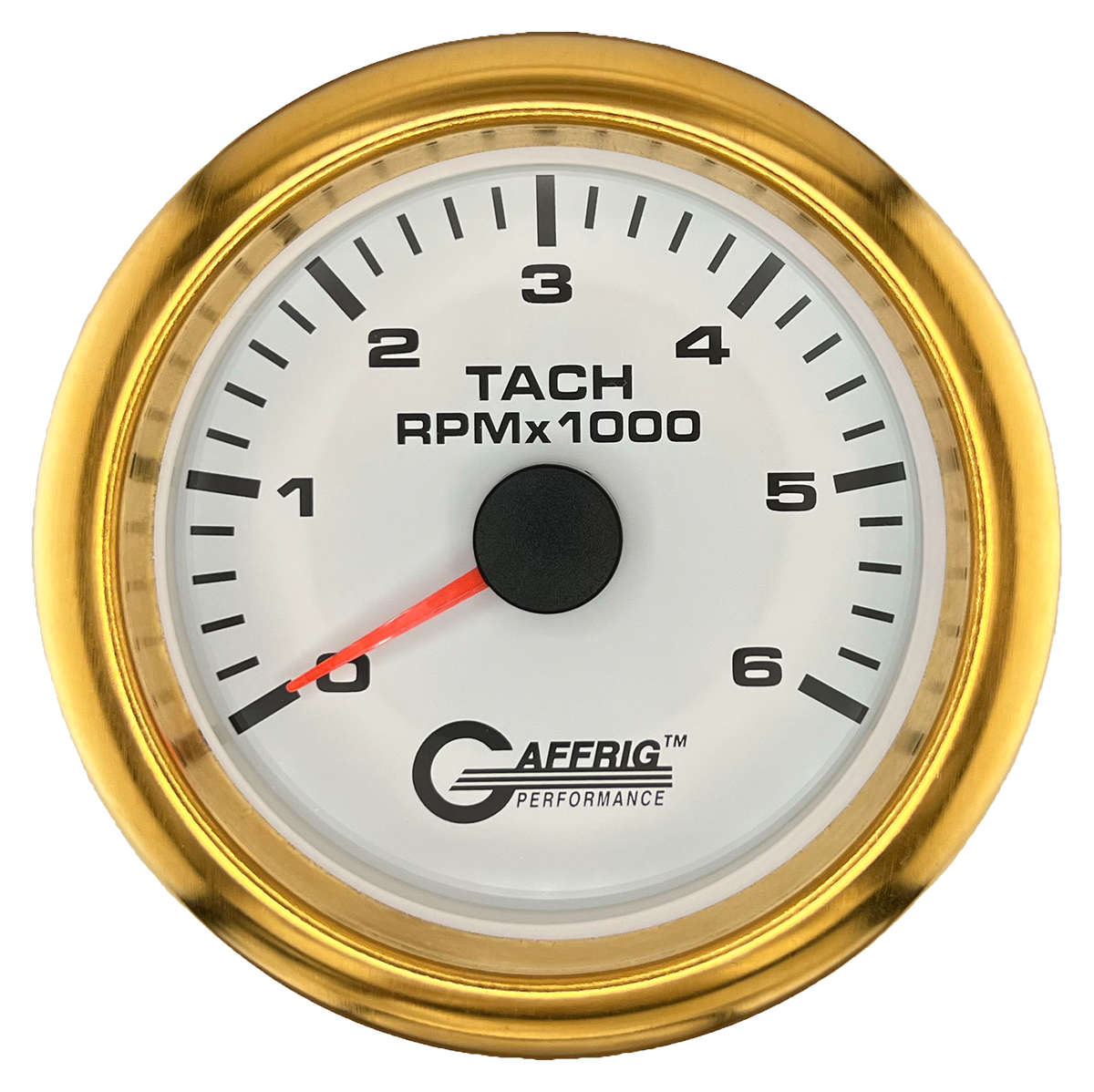 #184752 3 3/8 INCH ELECTRIC TACHOMETER 0-6000 RPM WHITE Gold / Step