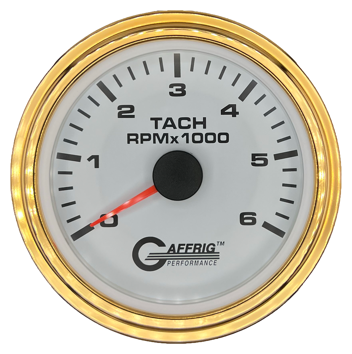 #184752 3 3/8 INCH ELECTRIC TACHOMETER 0-6000 RPM WHITE Gold / Step