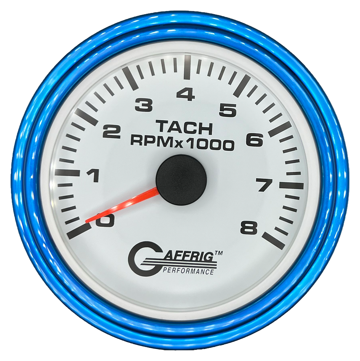 #184754 3 3/8 INCH ELECTRIC TACHOMETER 0-8000 RPM WHITE Blue / Step