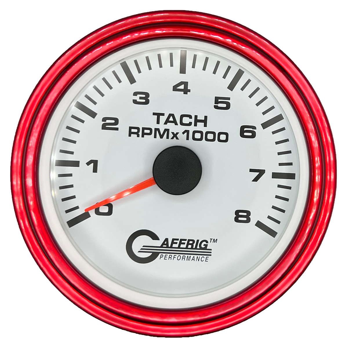 #184754 3 3/8 INCH ELECTRIC TACHOMETER 0-8000 RPM WHITE Red / Step