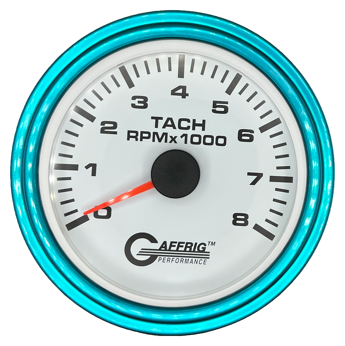 #184754 3 3/8 INCH ELECTRIC TACHOMETER 0-8000 RPM WHITE Teal / Step