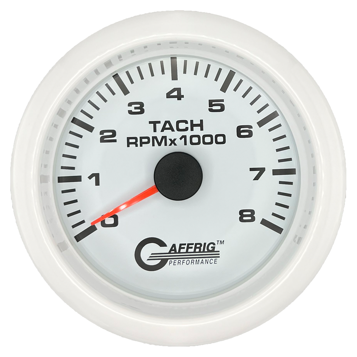 #184754 3 3/8 INCH ELECTRIC TACHOMETER 0-8000 RPM WHITE White / Fat
