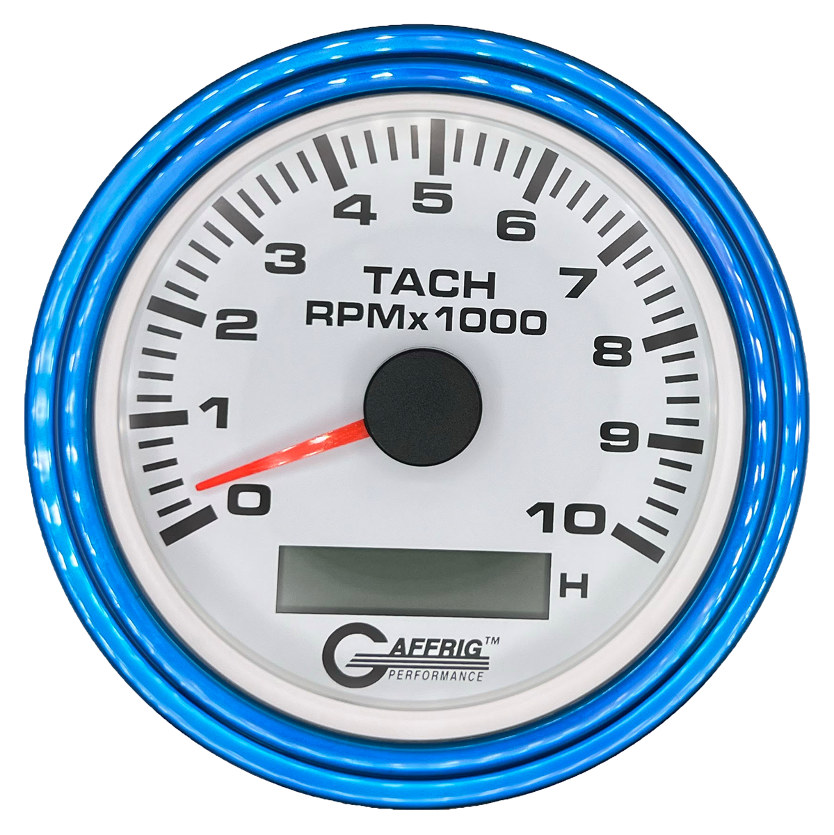 #184756 3 3/8 INCH ELECTRIC TACH/HOUR METER 0-10000 RPM WHITE Blue / Step
