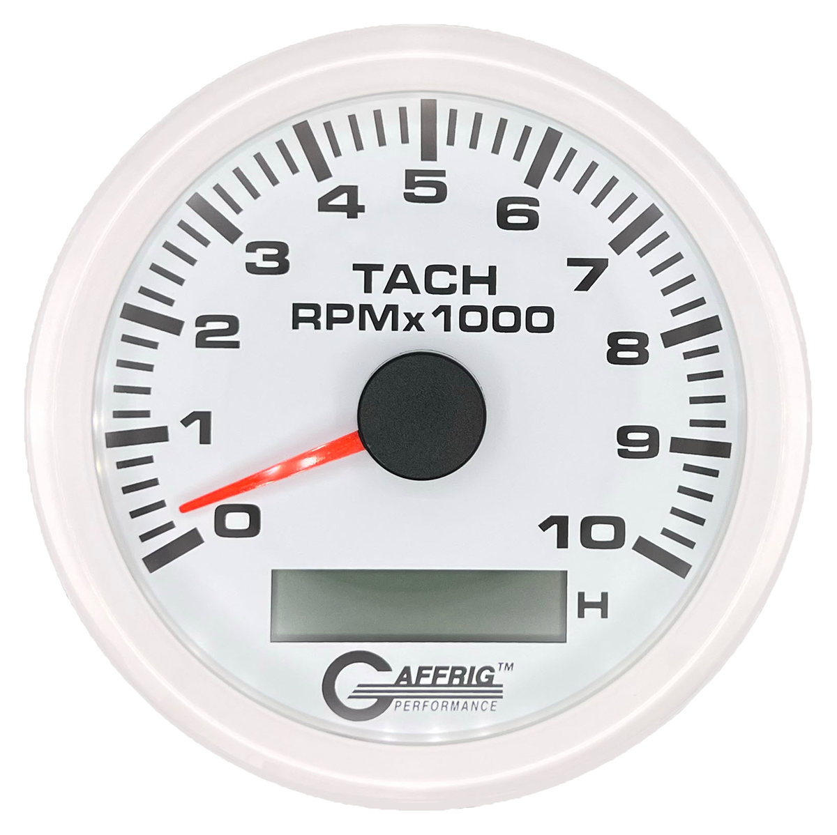 #184756 3 3/8 INCH ELECTRIC TACH/HOUR METER 0-10000 RPM WHITE White / Step