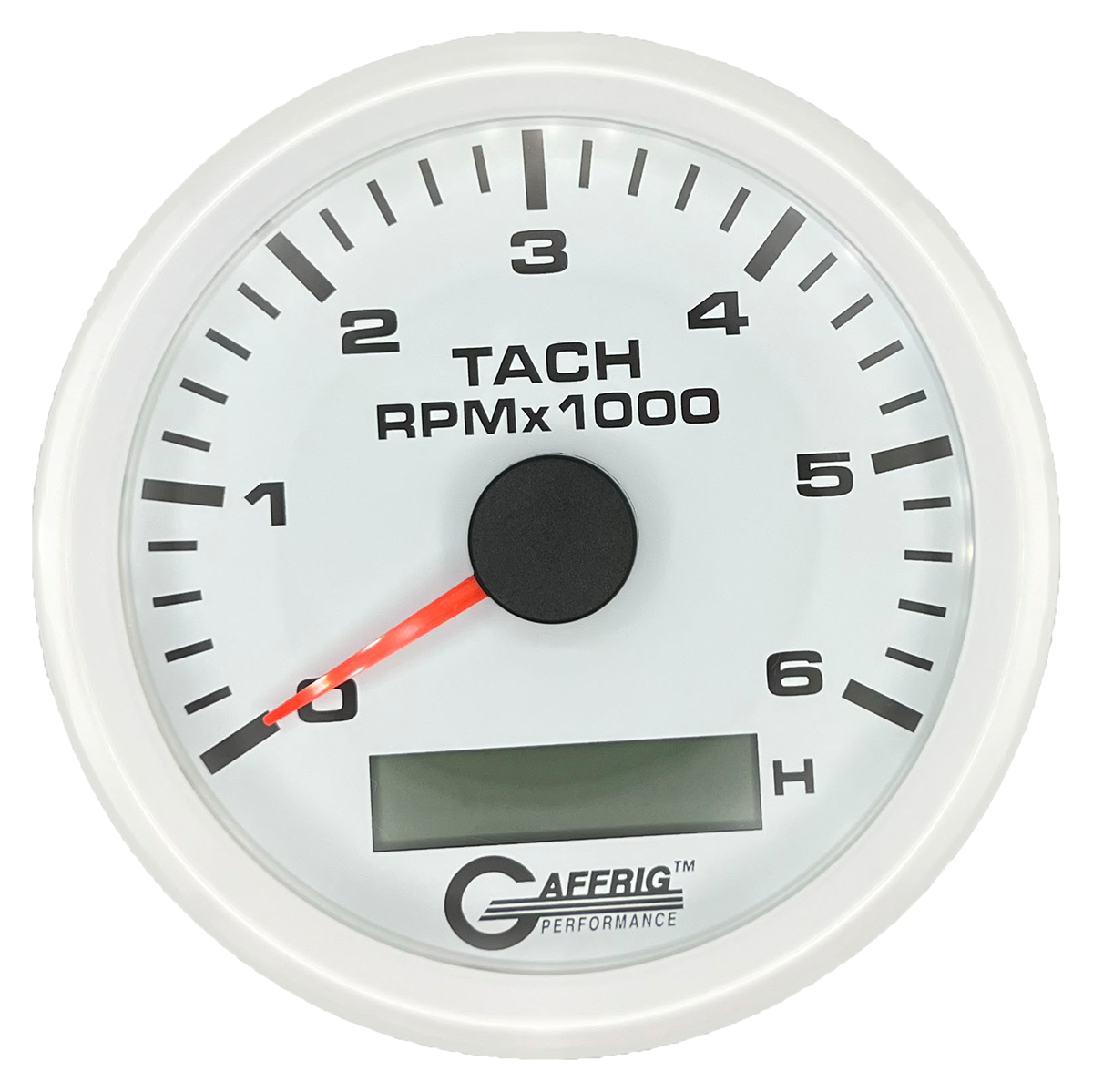 #184758 3 3/8 INCH ELECTRIC TACH/HOUR METER 0-6000 RPM WHITE White / Step