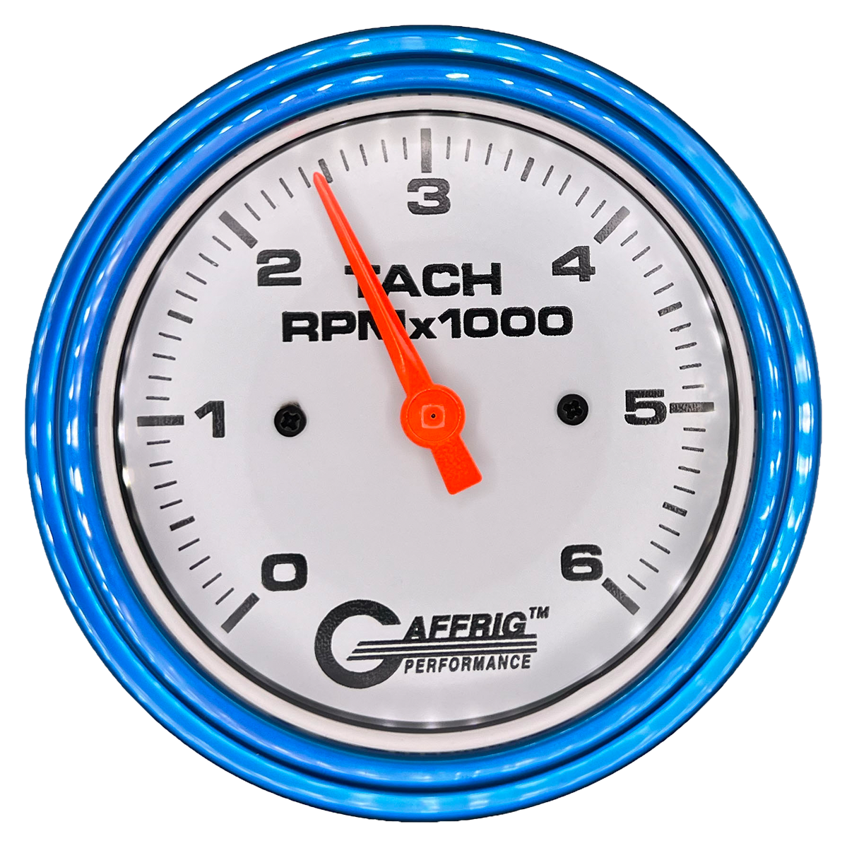 #194752 3 3/8 INCH ELECTRIC TACHOMETER 0-6000 RPM WHITE Blue / Step