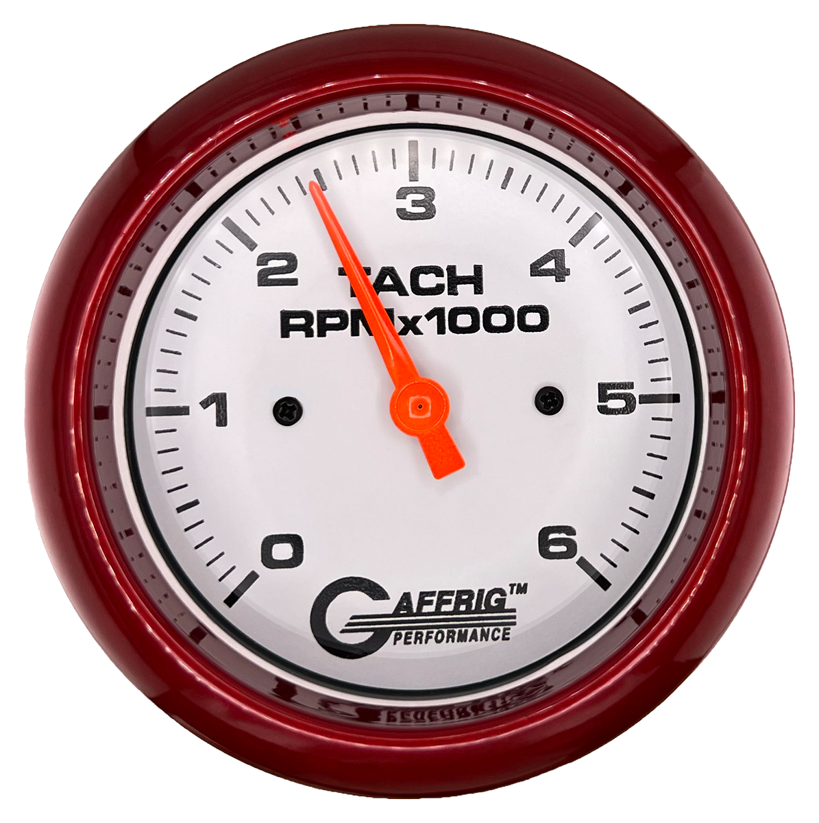 #194752 3 3/8 INCH ELECTRIC TACHOMETER 0-6000 RPM WHITE Red / Step