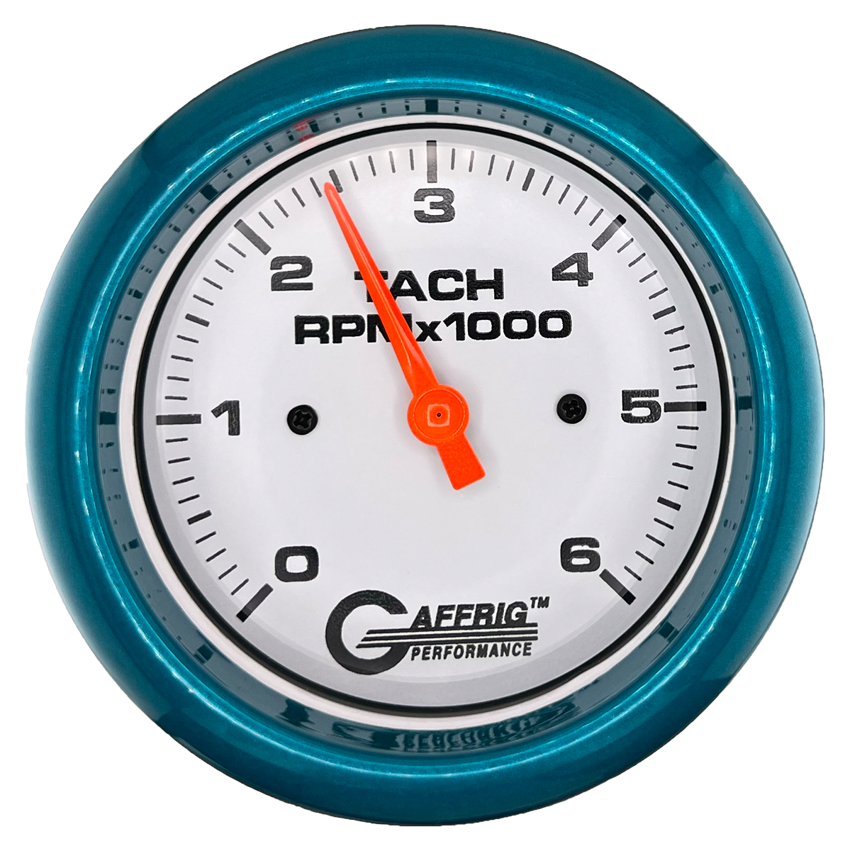 #194752 3 3/8 INCH ELECTRIC TACHOMETER 0-6000 RPM WHITE Teal / Step