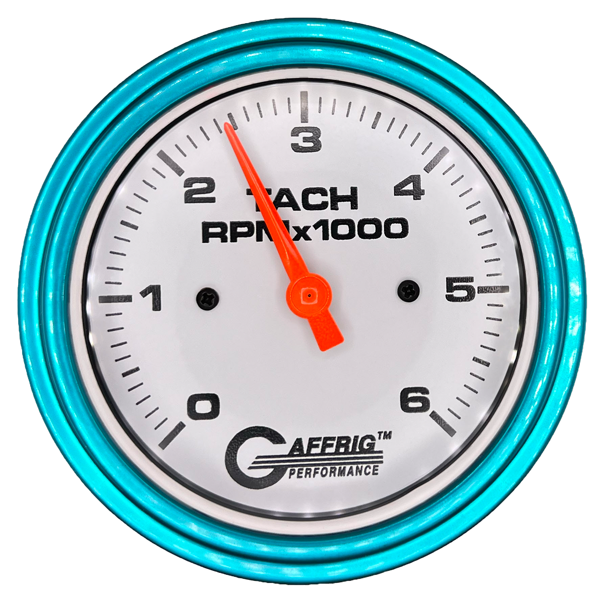 #194752 3 3/8 INCH ELECTRIC TACHOMETER 0-6000 RPM WHITE Teal / Step