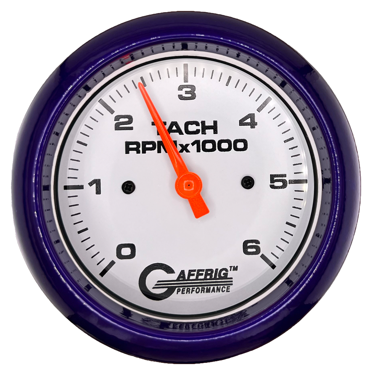 #194752 3 3/8 INCH ELECTRIC TACHOMETER 0-6000 RPM WHITE Purple / Step