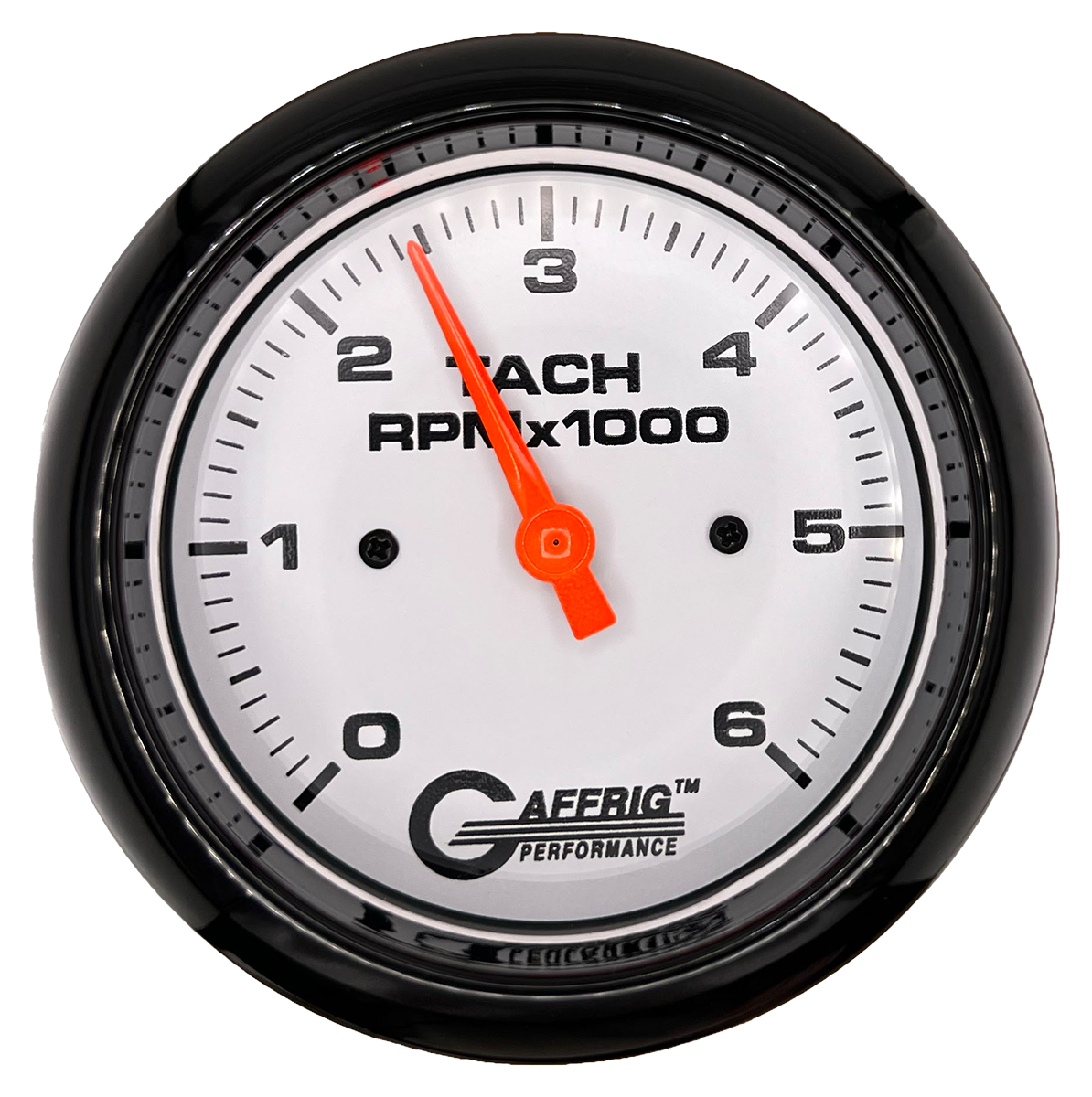#194752 3 3/8 INCH ELECTRIC TACHOMETER 0-6000 RPM WHITE Black / Step