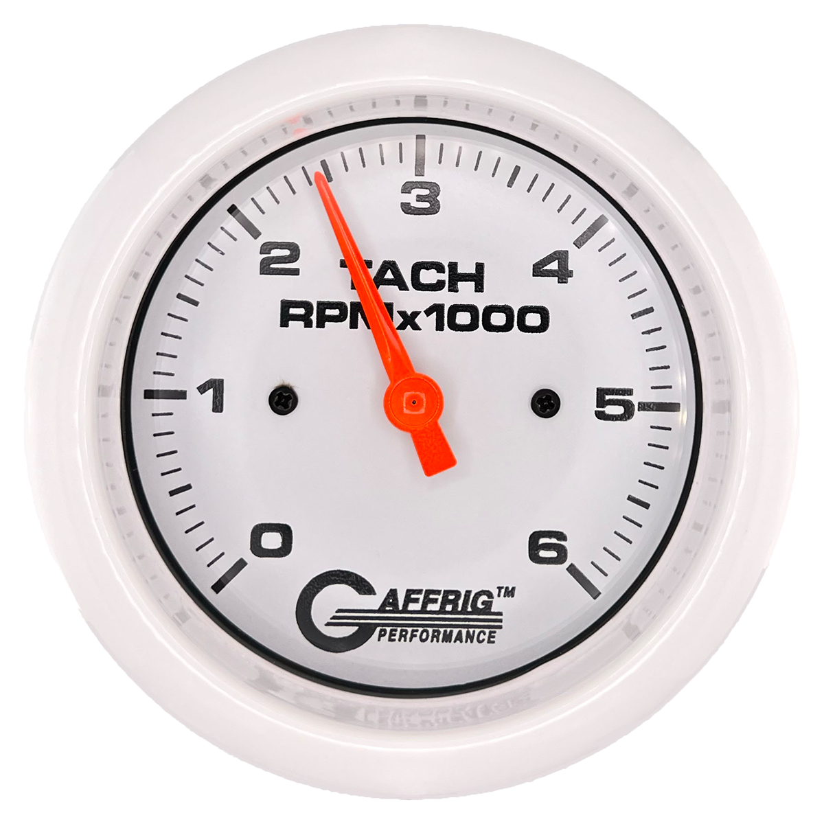 #194752 3 3/8 INCH ELECTRIC TACHOMETER 0-6000 RPM WHITE White / Fat