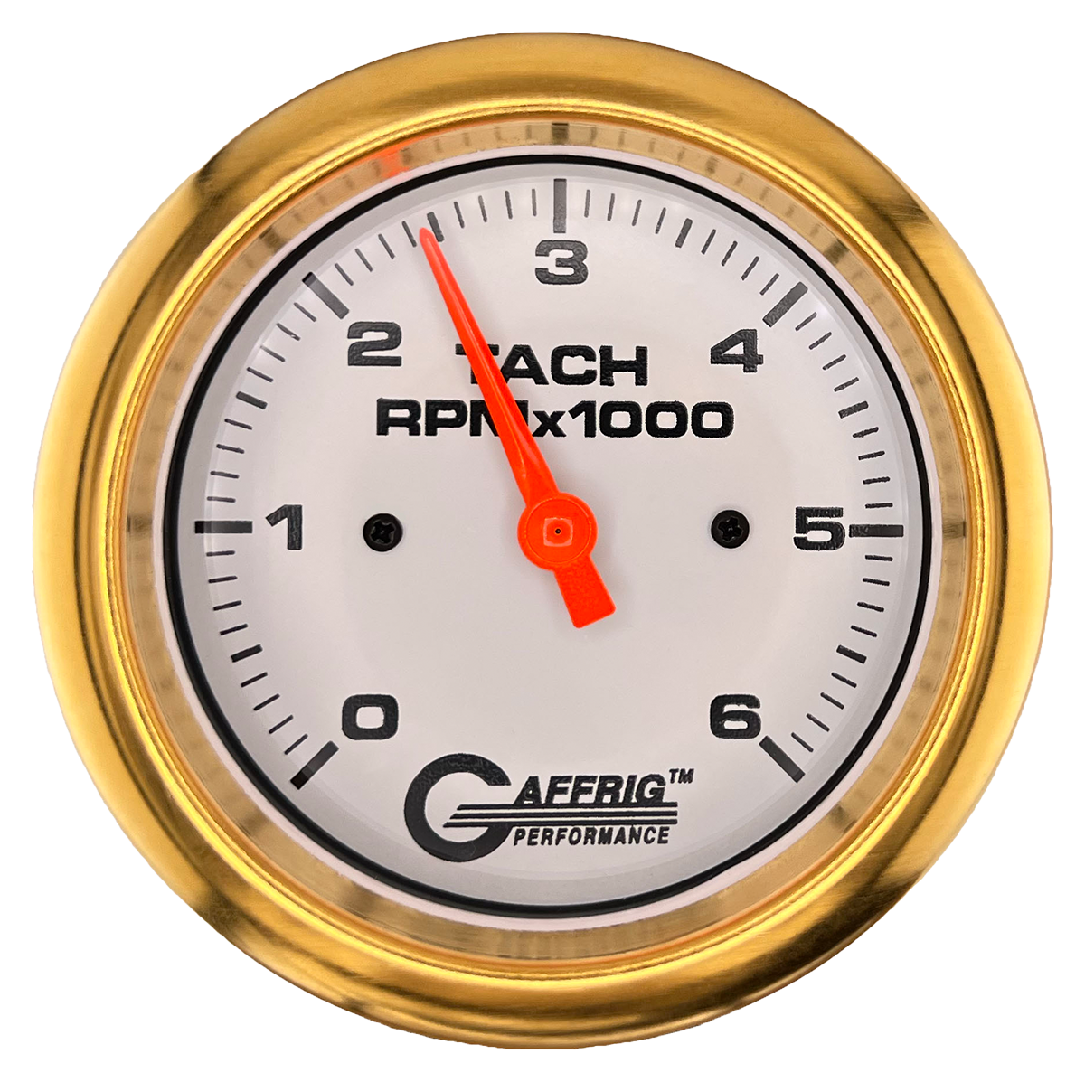 #194752 3 3/8 INCH ELECTRIC TACHOMETER 0-6000 RPM WHITE Gold / Step
