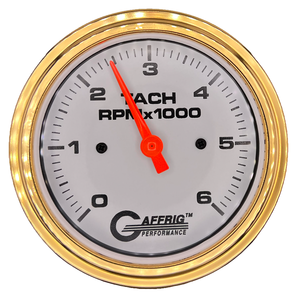 #194752 3 3/8 INCH ELECTRIC TACHOMETER 0-6000 RPM WHITE Gold / Step