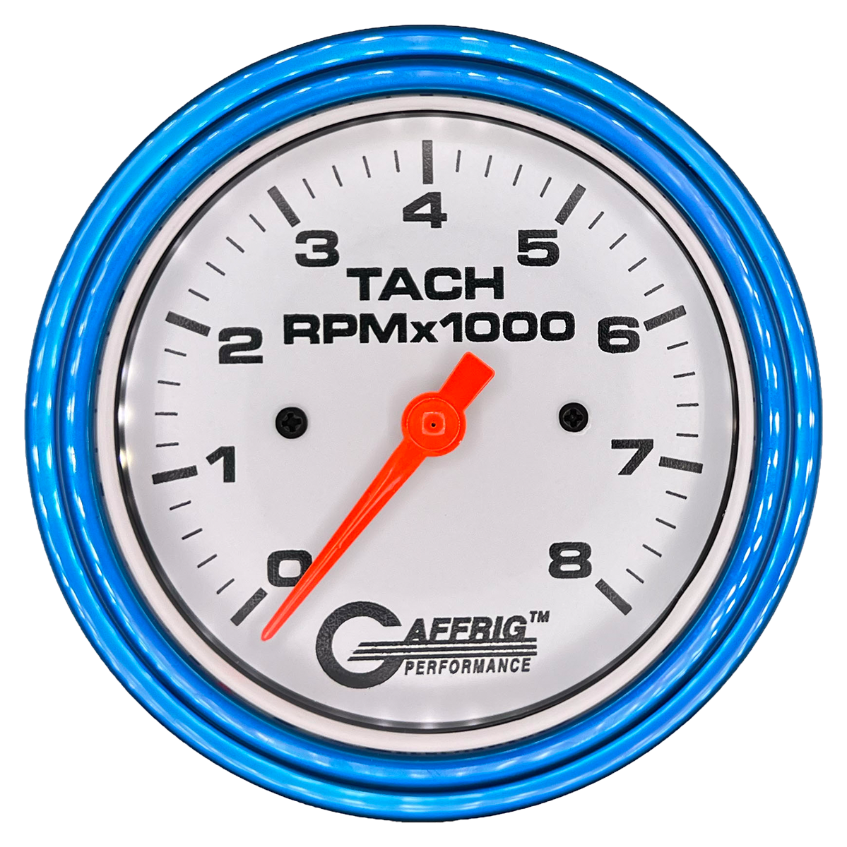 #194754 3 3/8 INCH ELECTRIC TACHOMETER 0-8000 RPM WHITE Blue / Step