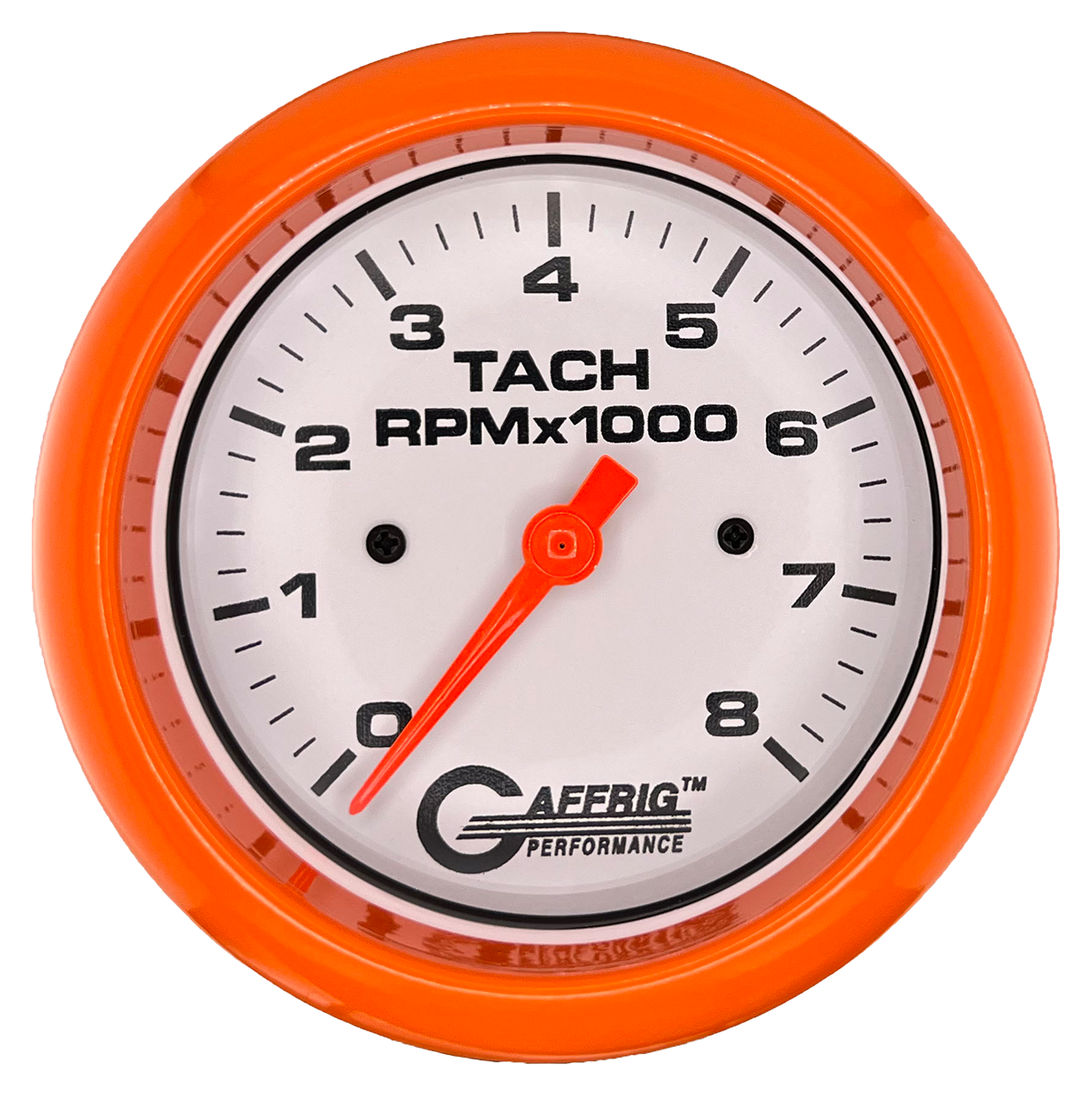 #194754 3 3/8 INCH ELECTRIC TACHOMETER 0-8000 RPM WHITE Orange / Step