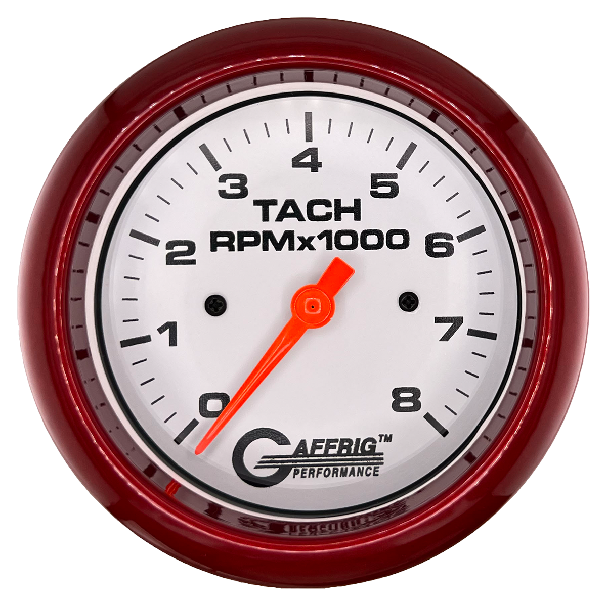 #194754 3 3/8 INCH ELECTRIC TACHOMETER 0-8000 RPM WHITE Red / Step