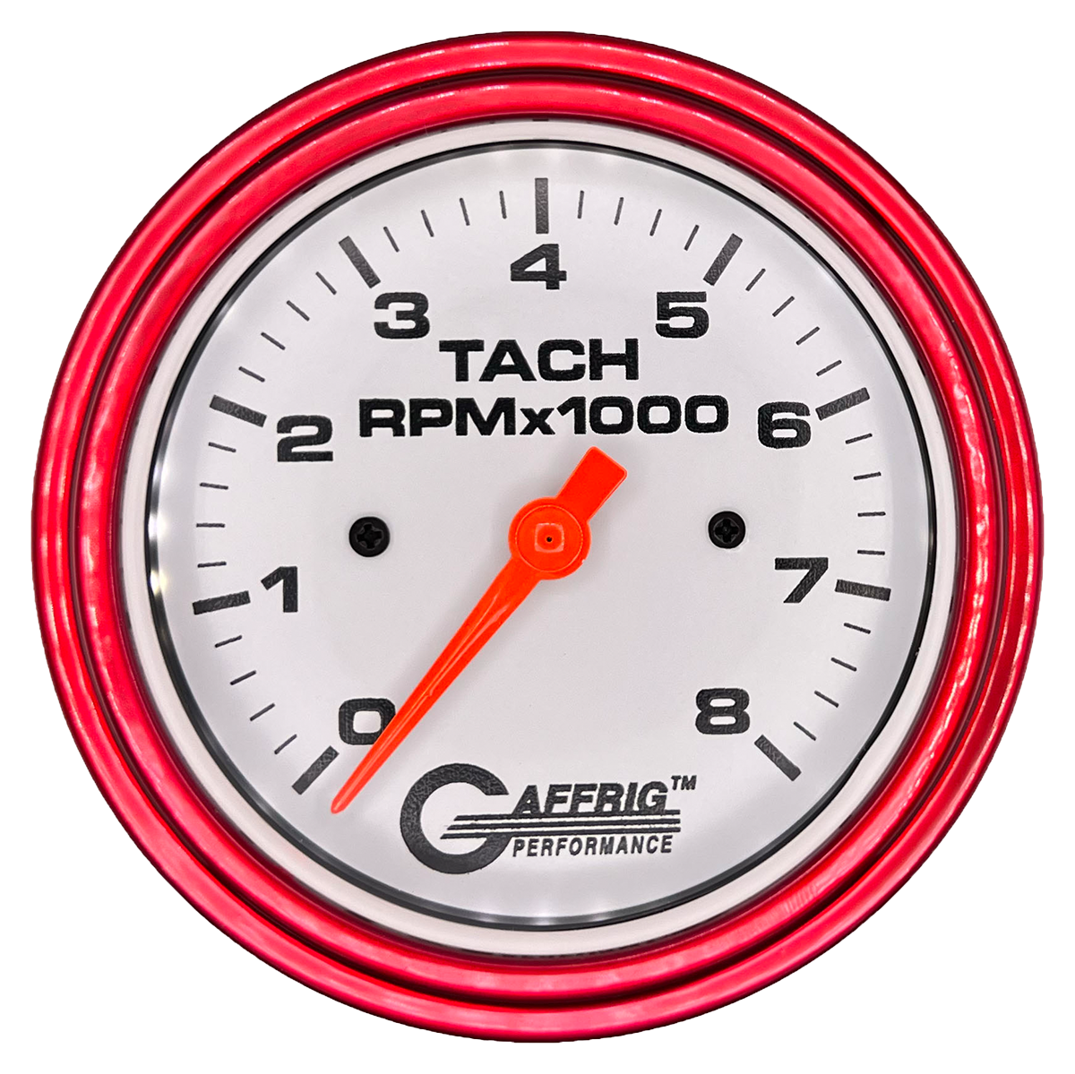 #194754 3 3/8 INCH ELECTRIC TACHOMETER 0-8000 RPM WHITE Red / Step