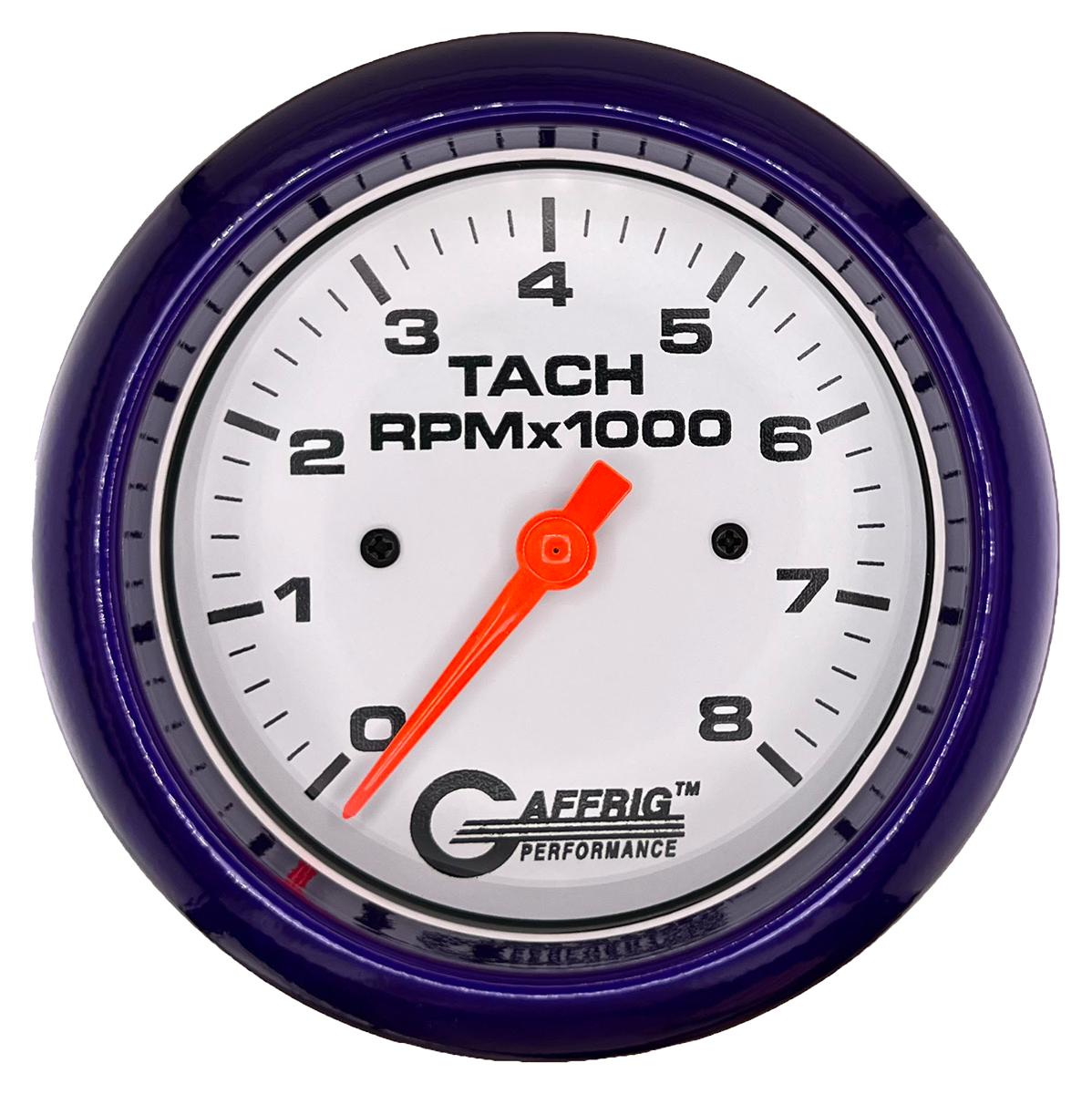#194754 3 3/8 INCH ELECTRIC TACHOMETER 0-8000 RPM WHITE Purple / Step