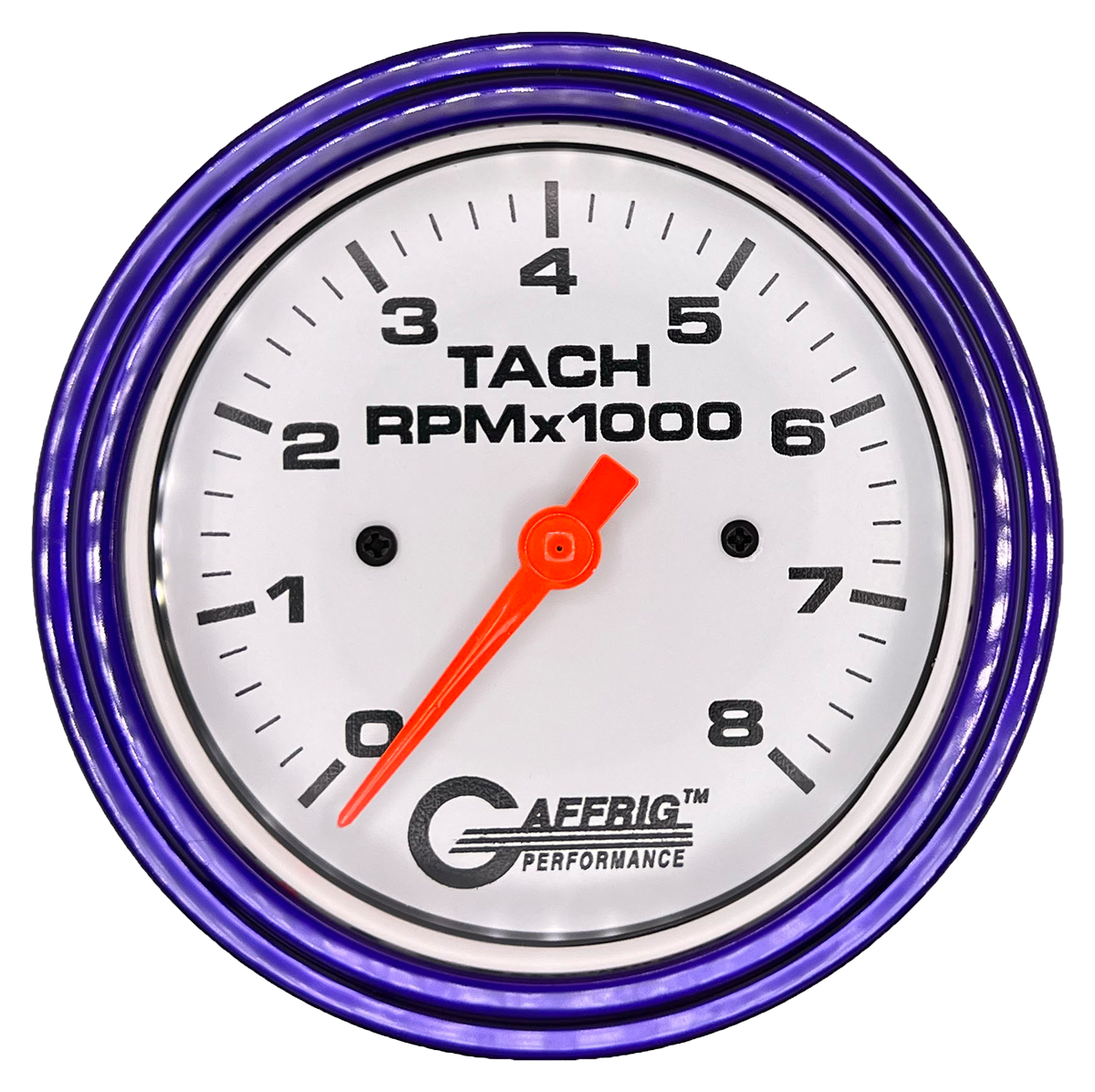 #194754 3 3/8 INCH ELECTRIC TACHOMETER 0-8000 RPM WHITE Purple / Step