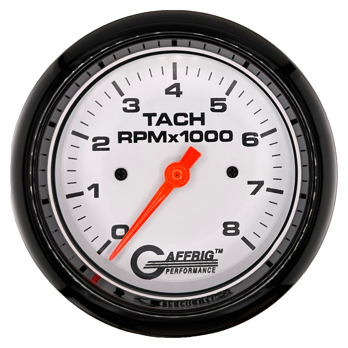 #194754 3 3/8 INCH ELECTRIC TACHOMETER 0-8000 RPM WHITE Black / Step