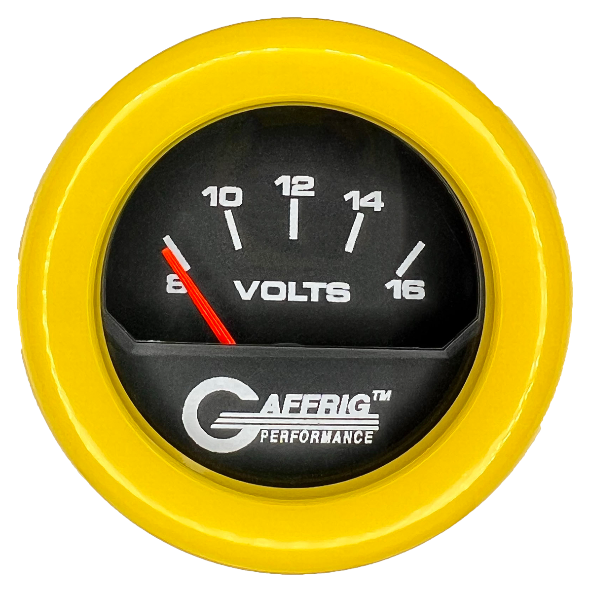 #195032 2 INCH ELECTRIC VOLTMETER 8-16 VOLT Black Yellow / Step