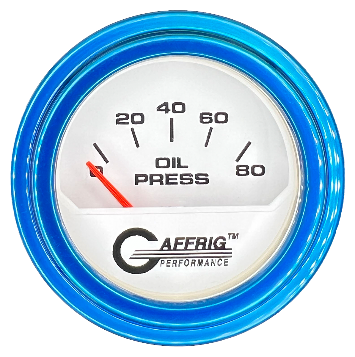 #195516 2 INCH ELECTRIC OIL PRESSURE 0-80 PSI White Blue / Step