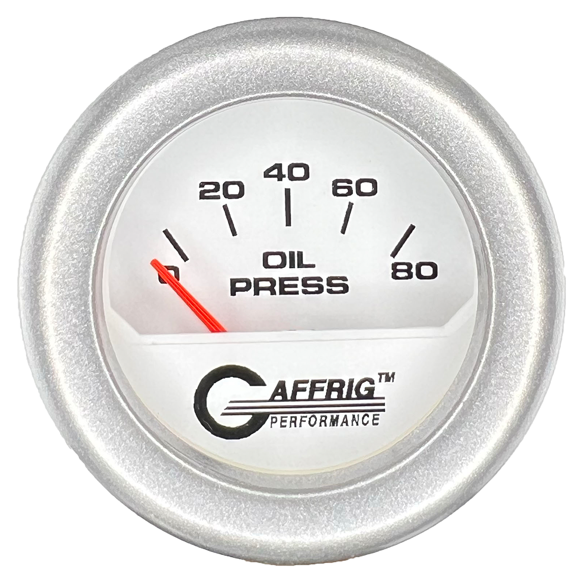 #195516 2 INCH ELECTRIC OIL PRESSURE 0-80 PSI White Platinum / Step