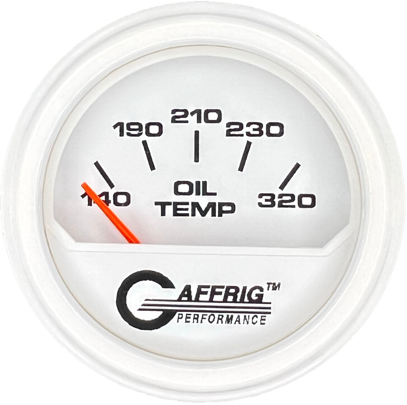 GAFFRIG PART #195520 2 INCH ELECTRIC OIL TEMP. GAUGE 100-320 F WHITE