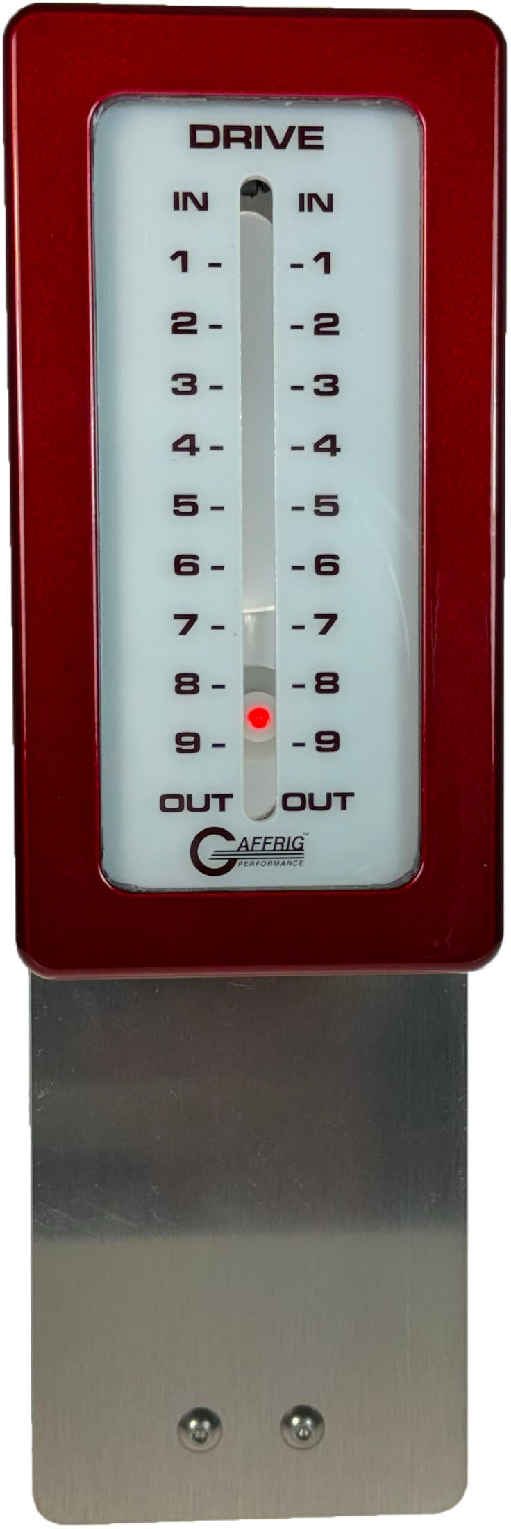 GAFFRIG PART #200 MECHANICAL INDICATOR, 1 DRIVE, MERCURY-CARD - WHITE DIAL RED