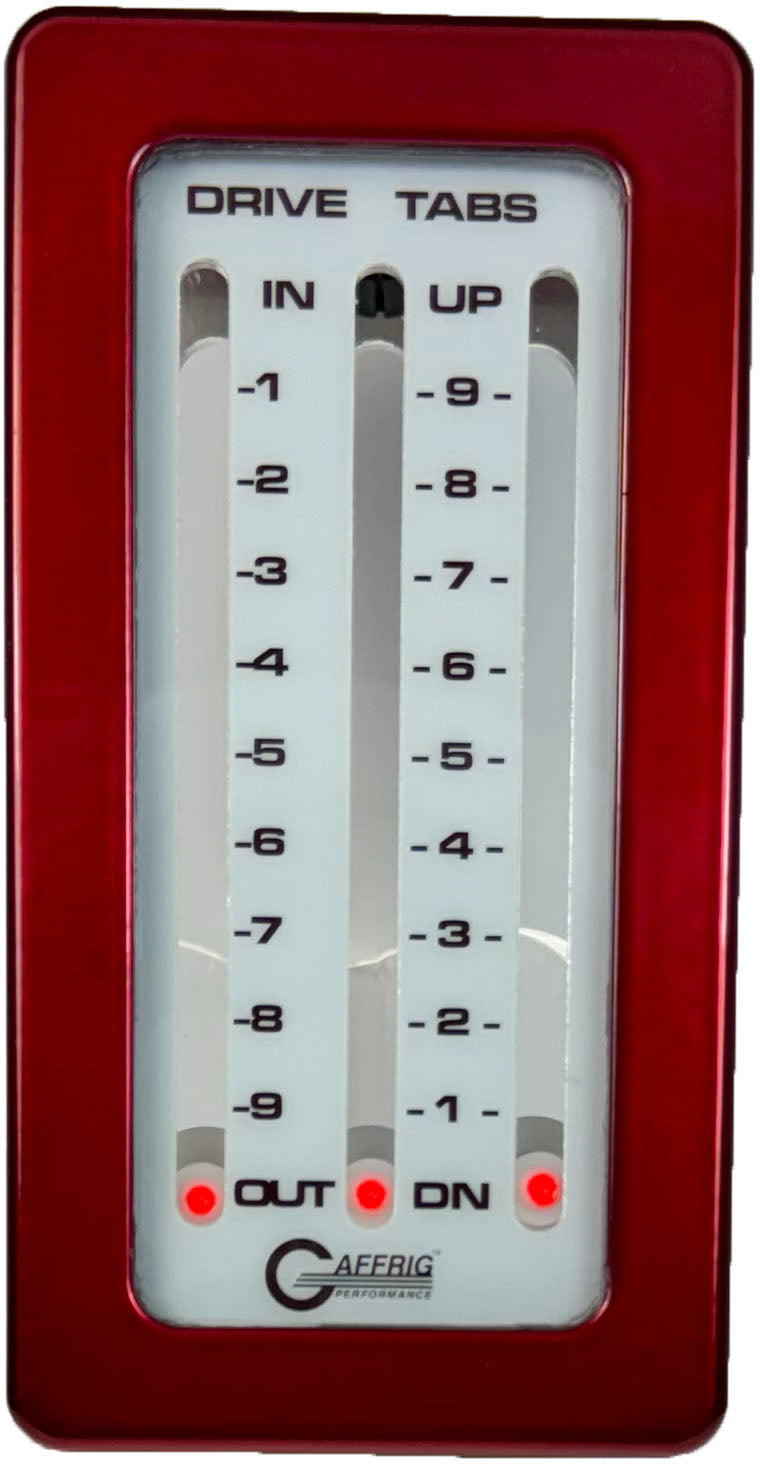 GAFFRIG PART #204 MECHANICAL INDICATOR, 1 DRIVE/2 TABS, MERCURY- CARD - WHITE CARD RED
