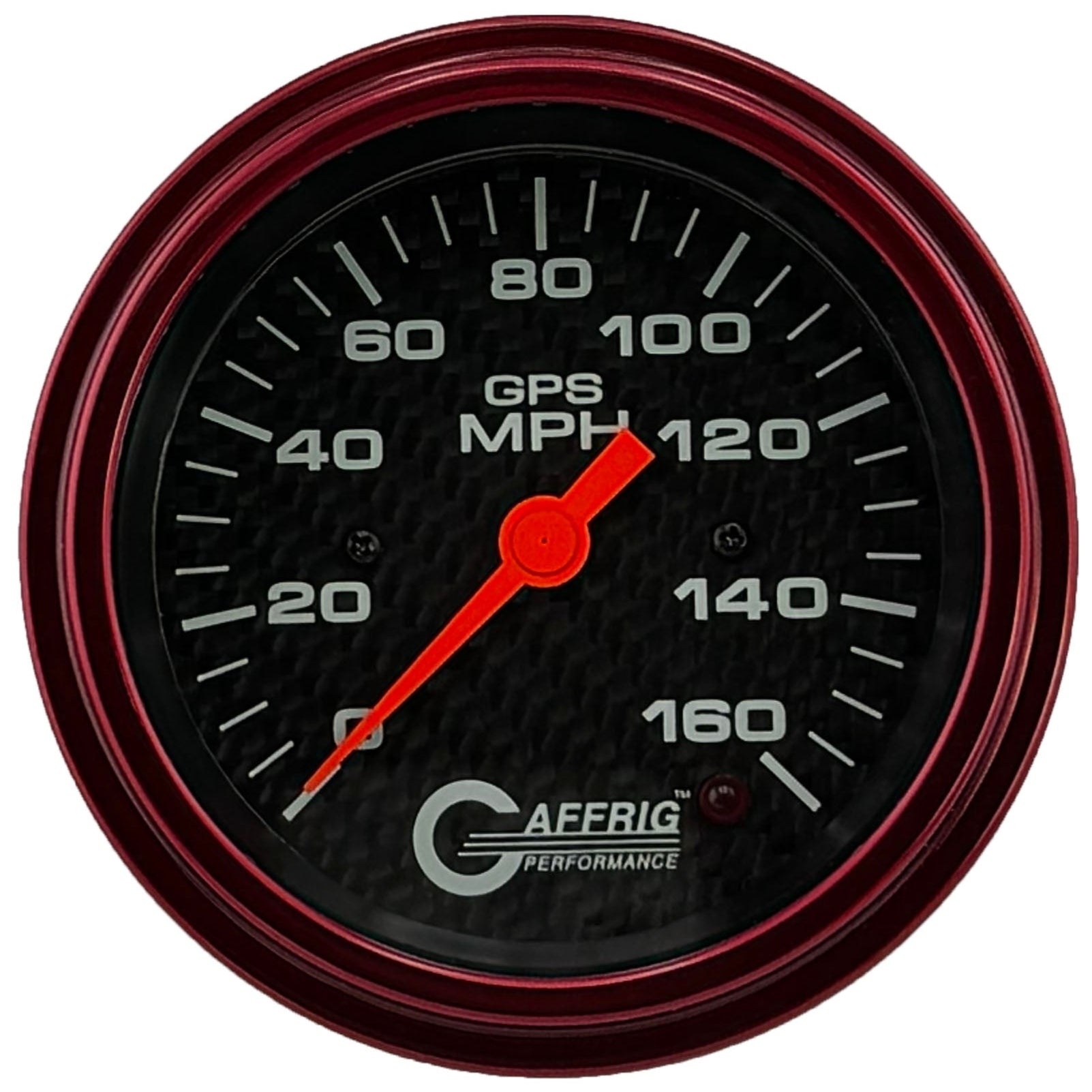 GAFFRIG PART #4058 3 3/8 INCH GPS ANALOG 160 MPH SPEEDOMETER GAUGE KIT CARBON FIBER