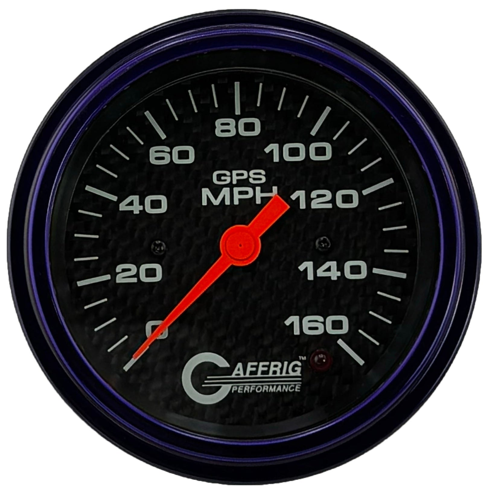 GAFFRIG PART #4058 3 3/8 INCH GPS ANALOG 160 MPH SPEEDOMETER GAUGE KIT CARBON FIBER