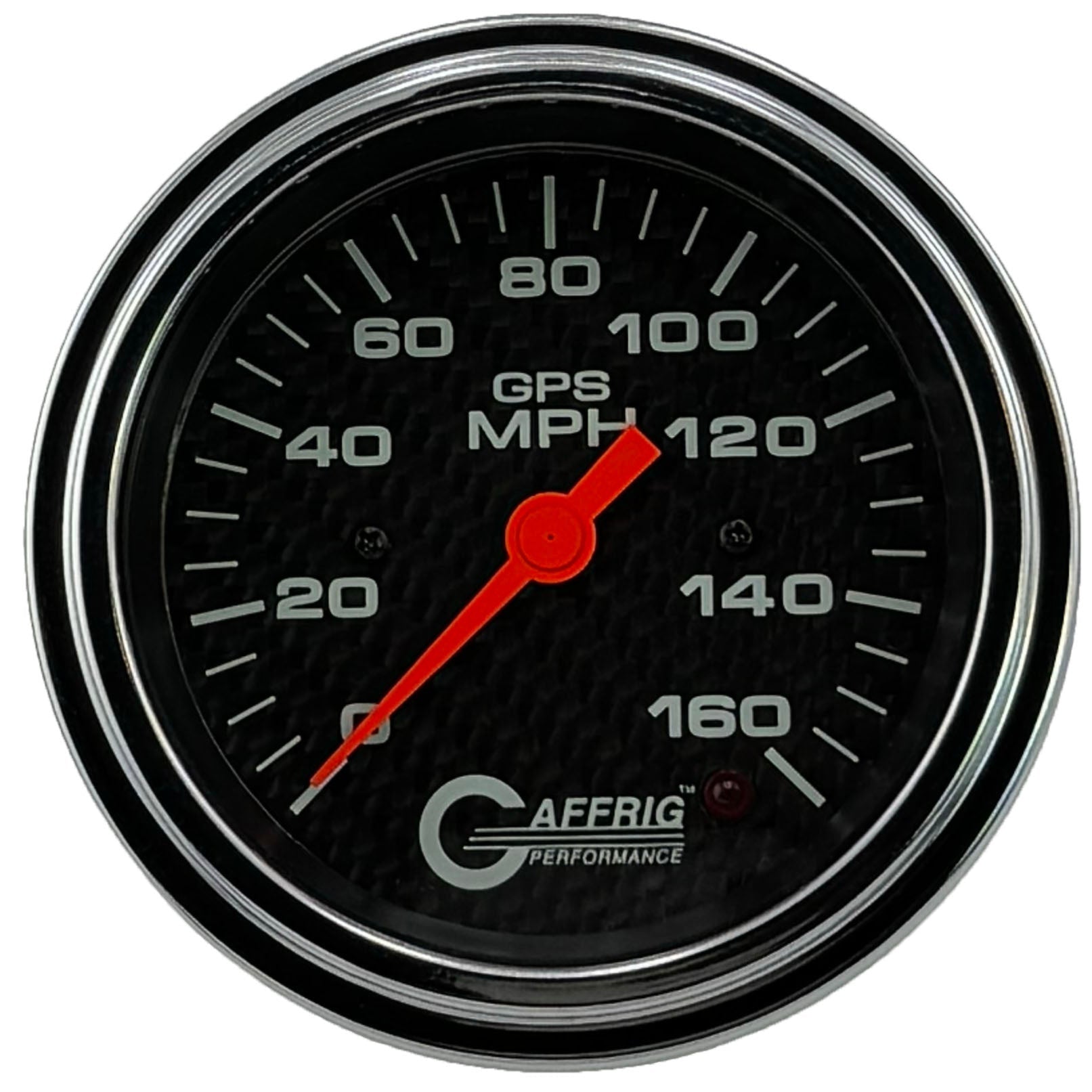 GAFFRIG PART #4058 3 3/8 INCH GPS ANALOG 160 MPH SPEEDOMETER GAUGE KIT CARBON FIBER
