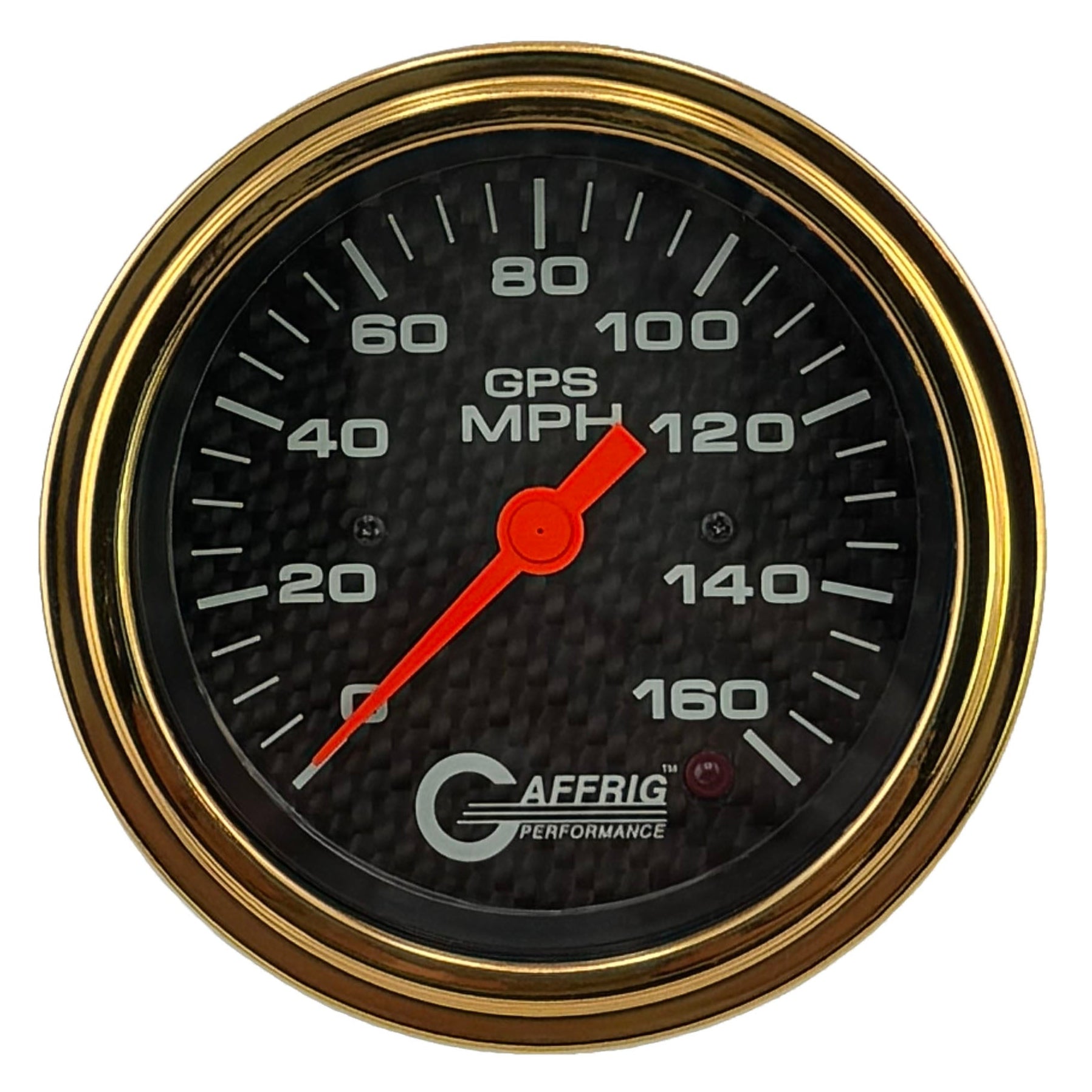 GAFFRIG PART #4058 3 3/8 INCH GPS ANALOG 160 MPH SPEEDOMETER GAUGE KIT CARBON FIBER