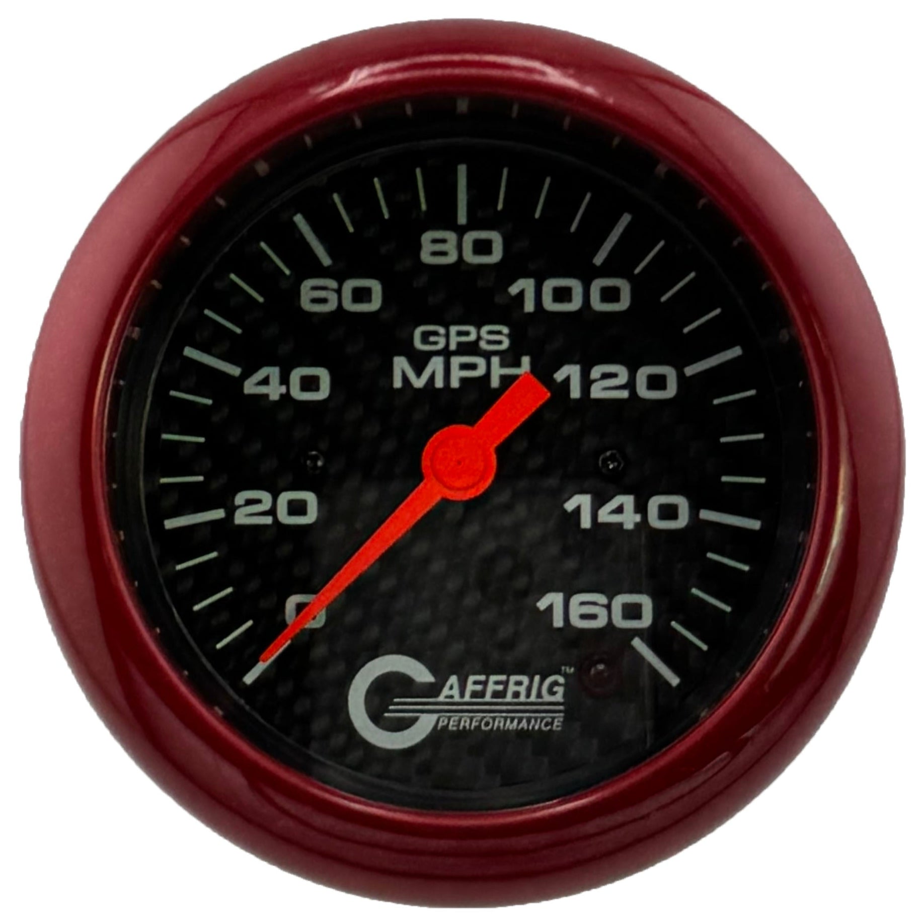 GAFFRIG PART #4058 3 3/8 INCH GPS ANALOG 160 MPH SPEEDOMETER GAUGE KIT CARBON FIBER