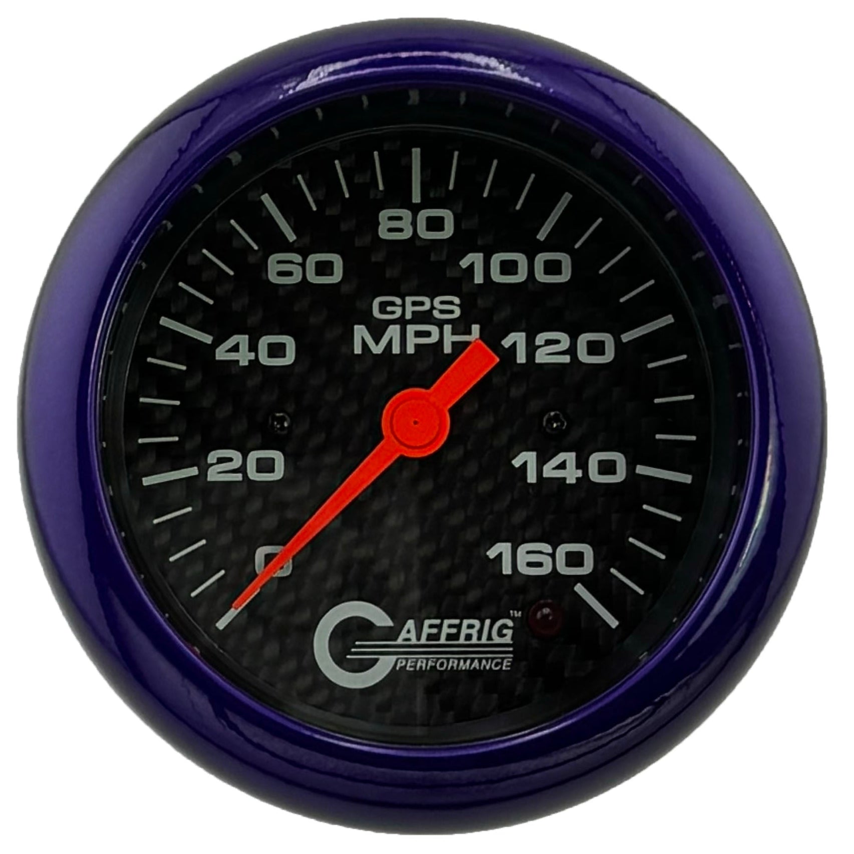 GAFFRIG PART #4058 3 3/8 INCH GPS ANALOG 160 MPH SPEEDOMETER GAUGE KIT CARBON FIBER
