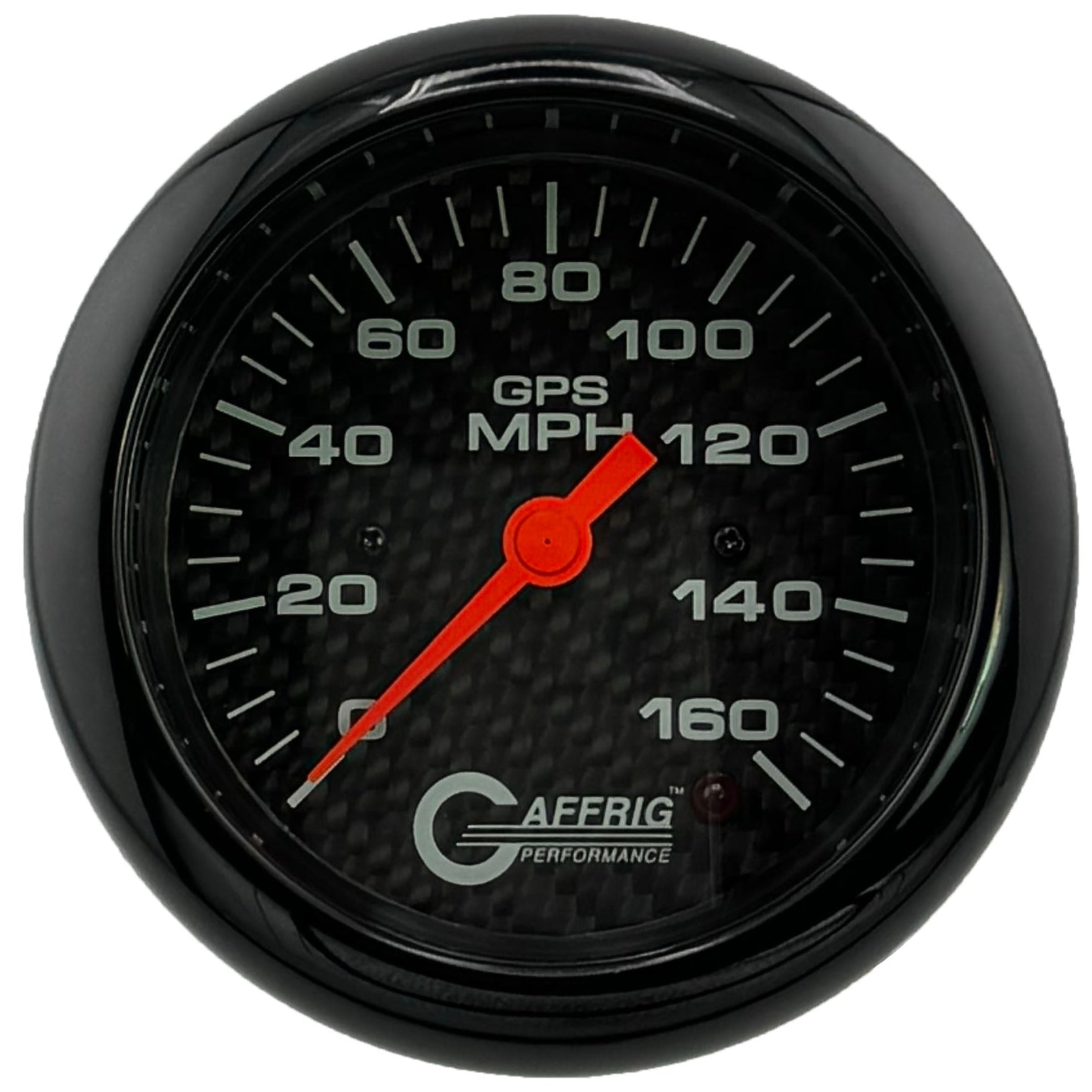 GAFFRIG PART #4058 3 3/8 INCH GPS ANALOG 160 MPH SPEEDOMETER GAUGE KIT CARBON FIBER