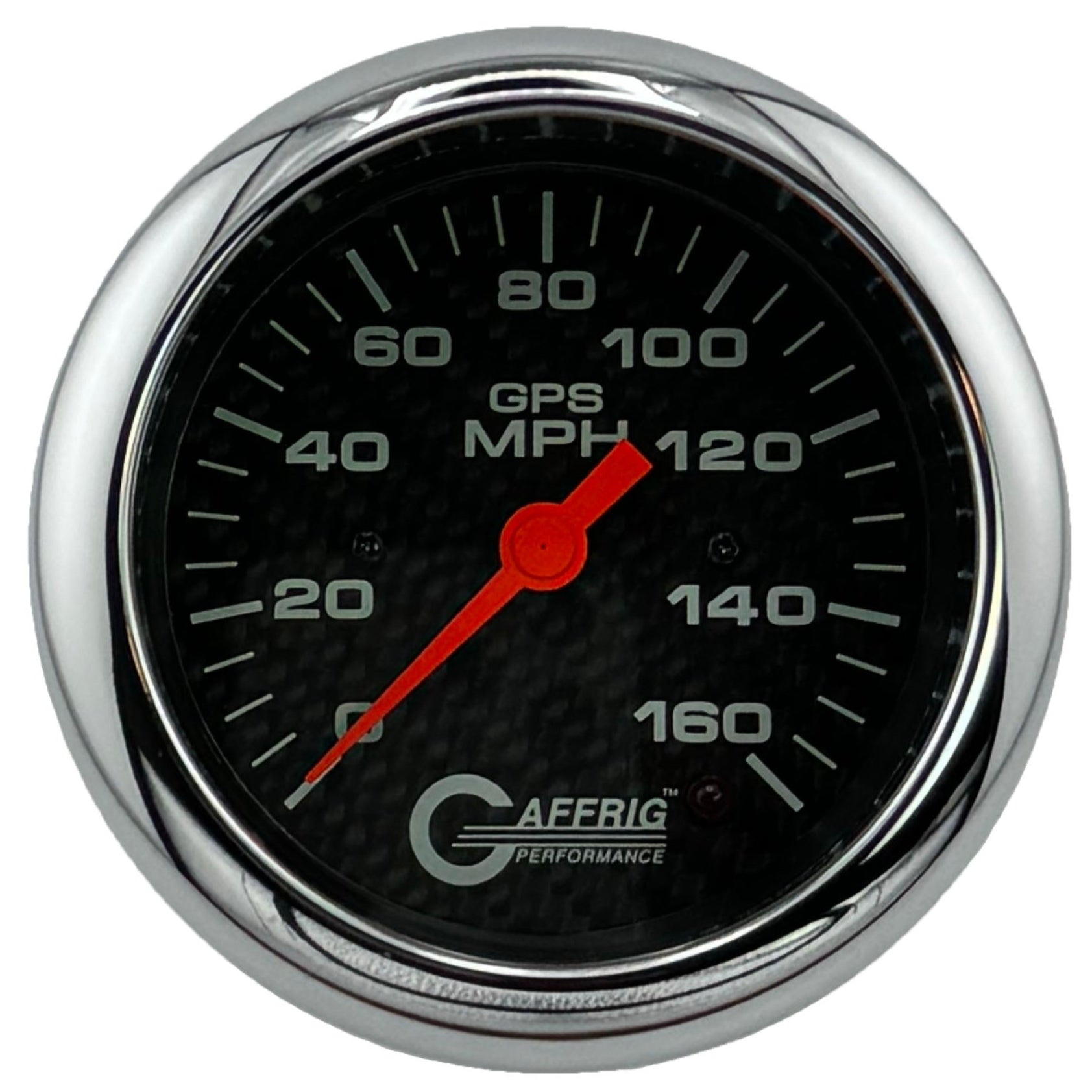 GAFFRIG PART #4058 3 3/8 INCH GPS ANALOG 160 MPH SPEEDOMETER GAUGE KIT CARBON FIBER