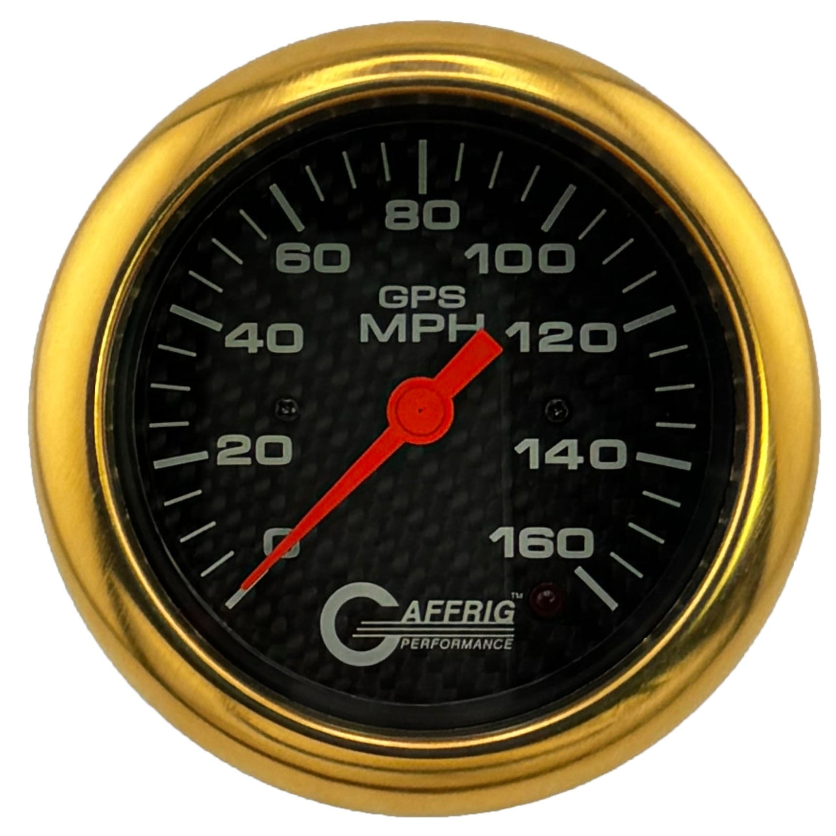 GAFFRIG PART #4058 3 3/8 INCH GPS ANALOG 160 MPH SPEEDOMETER GAUGE KIT CARBON FIBER