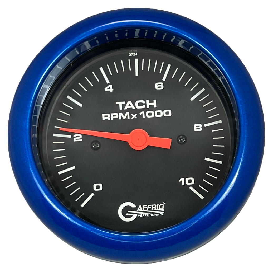 #4250 3 3/8 INCH ELECTRIC TACHOMETER 0-10000 RPM BLACK Blue / Step