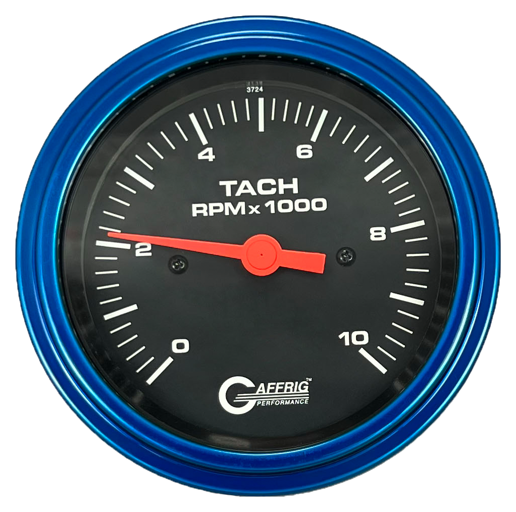 #4250 3 3/8 INCH ELECTRIC TACHOMETER 0-10000 RPM BLACK Blue / Step